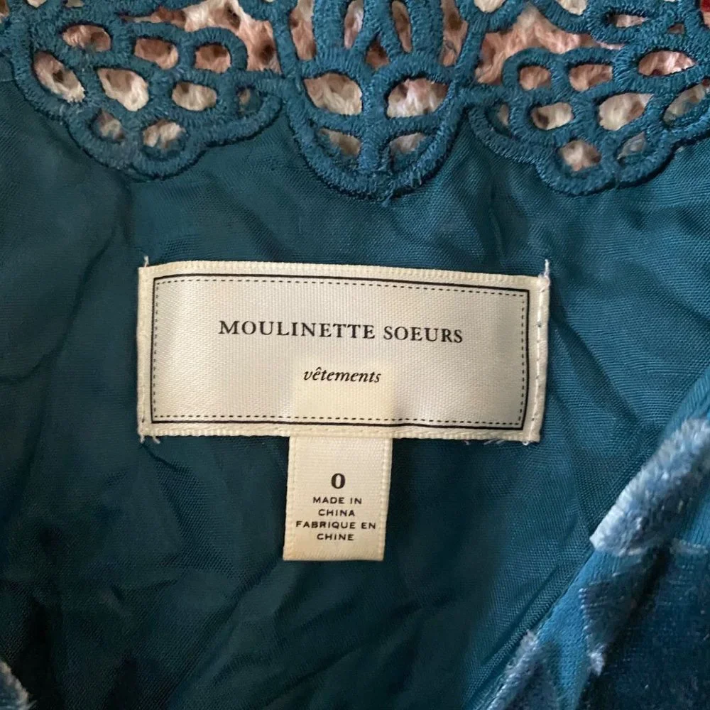 Anthropologie Moulinette Soeurs sz 0 Anthro silk vintage inspired sleeveless V n - Picture 10 of 10